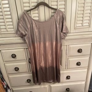 Free People Sequin Shift Dress, Open Back, size: M